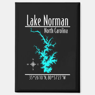 Lake Norman North Carolina Kaart Coördinaten Magne Magneet