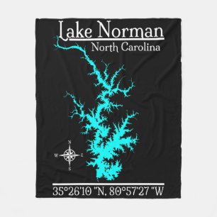 Lake Norman North Carolina Meerkaart fleece deken