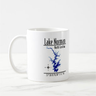 Lake Norman North Carolina Tweezijdige kaart mok