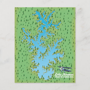 Lake Norman South Carolina retrokaart Flyer
