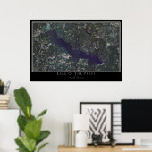 Lake O' The Pines Texas Satellite Poster Map (Bureau à domicile)