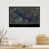 Lake O' The Pines Texas Satellite Poster Map (Cuisine)