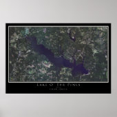 Lake O' The Pines Texas Satellite Poster Map (Devant)