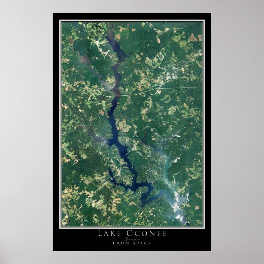 Lake Oconee Georgia Satellite Poster Map (Voorkant)
