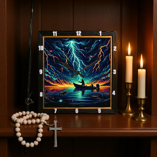 Lake of Lightning Vierkante Klok
