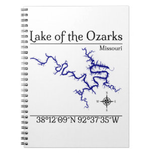 Lake of the Ozarks Missouri Kaart Spiraal Notebook Notitieboek