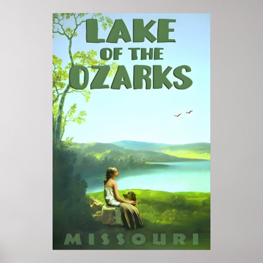 Lake of the Ozarks Missouri Retro Travel Poster (Devant)