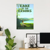 Lake of the Ozarks Missouri Retro Travel Poster (Bureau à domicile)