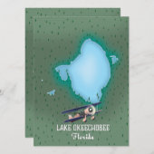 Lake Okeechobee Florida kaart. (Voorkant / Achterkant)