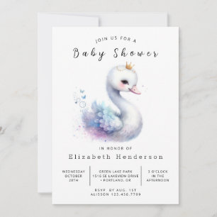Lake Online Swan Baby shower Kaart