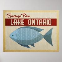 Lake Ontario Blue Fish Vintage Travel