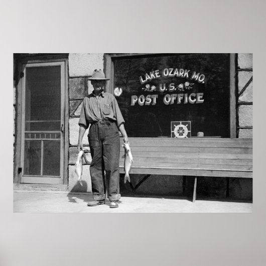 Lake Ozark Fisherman, jaren '30 Poster (Voorkant)