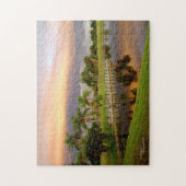 Lake Palm Trees Sunset Florida Puzzle Legpuzzel (Verticaal)