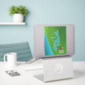 Lake Pape Letland-kaart Sticker (Laptop op bureau)
