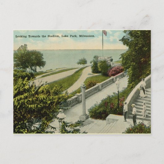 Lake Park, Milwaukee Vintage Briefkaart (Voorkant)