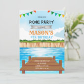 Lake party verjaardagsuitnodiging kaart (Staand voorkant)