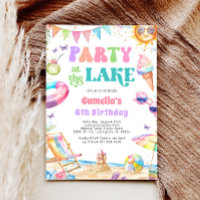 Lake Party Zomer Verjaardag Uitnodiging