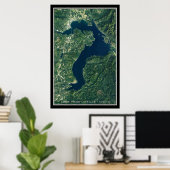 Lake Pend Oreille Idaho Satellite Poster Map (Thuiskantoor)