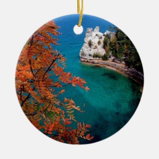 Lake Pictured Rocks Shore Superior Michigan Keramisch Ornament (Voorkant)