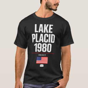 Lake Placid 1980 Hockey Antiek Usa Puck New York T-shirt