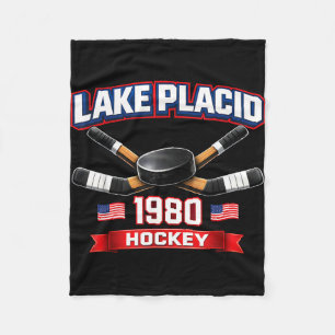 Lake placid 1980 hockey vintage usa puck new york fleece deken