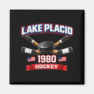 Lake placid 1980 hockey vintage usa puck new york magneet