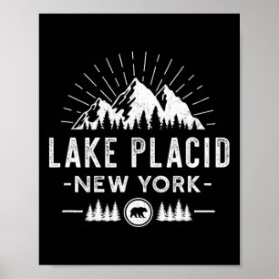 Lake Placid New York - Bergskisport Wandelen Visse Poster