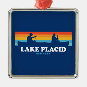 Lake Placid New York Canoe Metalen Ornament