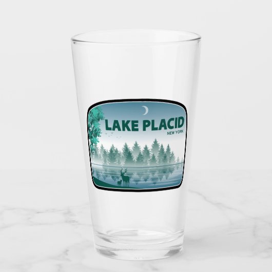 Lake Placid New York Herten Glas (Voorkant)