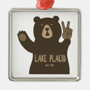 Lake Placid New York Peace Beer Metalen Ornament