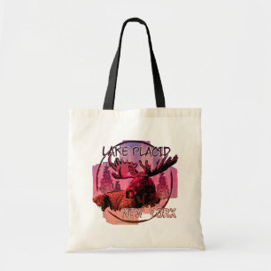 Lake Placid New York rustieke eland canvas tas