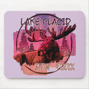 Lake Placid New York rustieke eland mousepad Muismat
