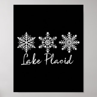 Lake Placid Snowflake Snow Wintersport Ski Schaats Poster