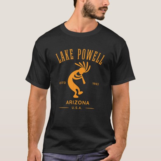 Lake Powell Arizona Dancing Kokopelli Design T-shirt (Voorkant)