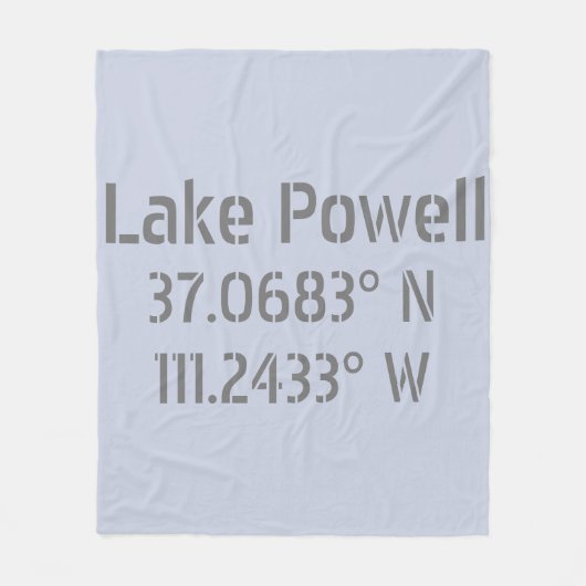 Lake Powell AZ Latitude Longitude Fleece Deken (Voorkant)