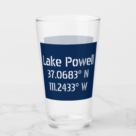 Lake Powell AZ Latitude Longitude Glas (Voorkant)