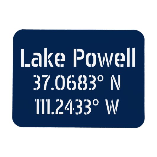 Lake Powell AZ Latitude Longitude Magneet (Horizontaal)