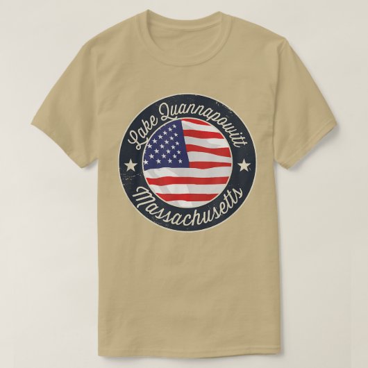 Lake Quannapowitt - Patriotic Massachusetts Souven T-shirt (Design voorkant)