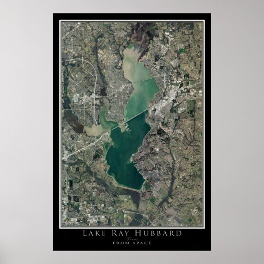 Lake Ray Hubbard Texas Satellite Poster Map (Voorkant)