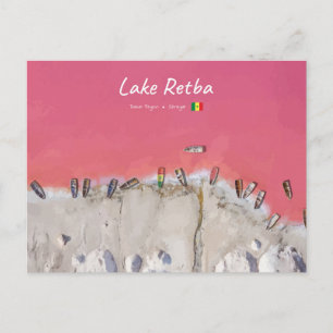 Lake Retba, Senegal - Roze meerboten Briefkaart