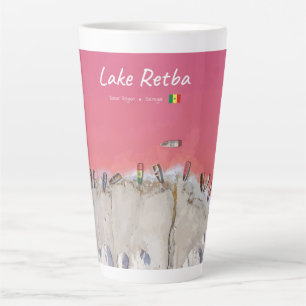 Lake Retba, Senegal - Roze meerboten groot Latte Mok