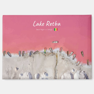 Lake Retba, Senegal - Roze meerboten Magneet