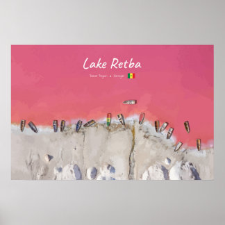 Lake Retba, Senegal - Roze meerboten Poster