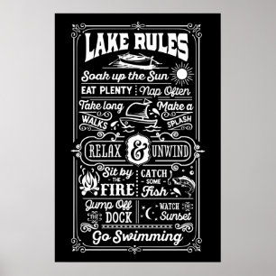 Lake Rules: de eenvoudige vreugde aan het water va Poster