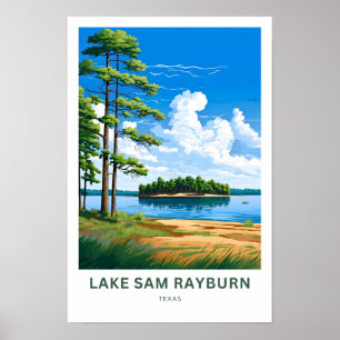 Lake Sam Rayburn Texas Reisprint Poster