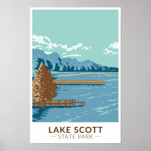 Lake Scott State Park Kansas Antiek Poster