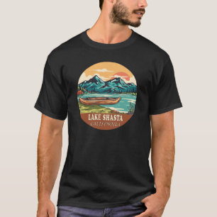 Lake Shasta California Boating Vissen Emblem T-shirt