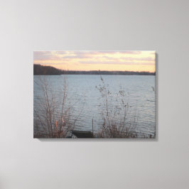 Lake Shore Sunset Canvas - 4-panelen