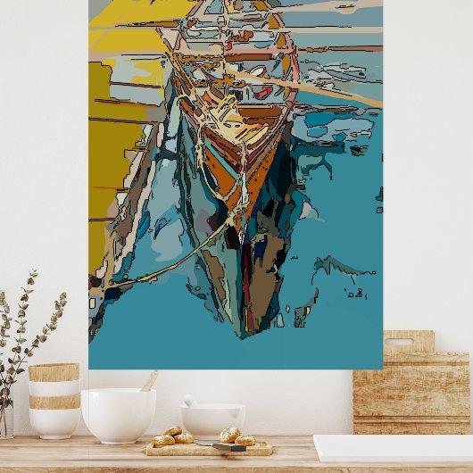 Lake Skiff, abstract Poster (Keuken)