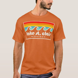Lake St Clair Vist Michigan Retro golven T-shirt